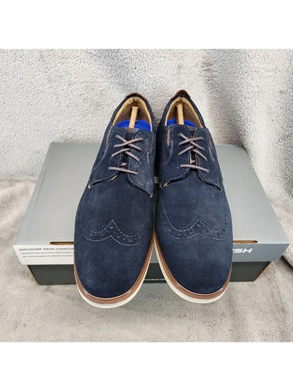 Nunn Bush Shoes Mens Size 8 Navy Blue New Haven Lace Up Oxford *NWT*